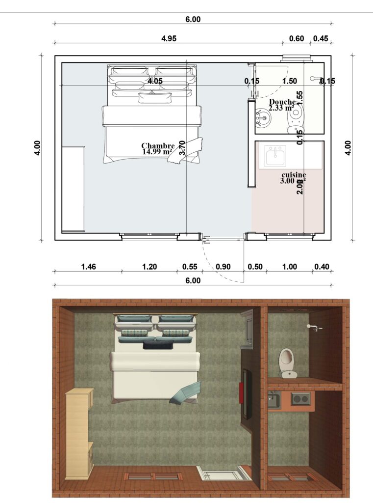 PLAN CHAMBRE MODERNE